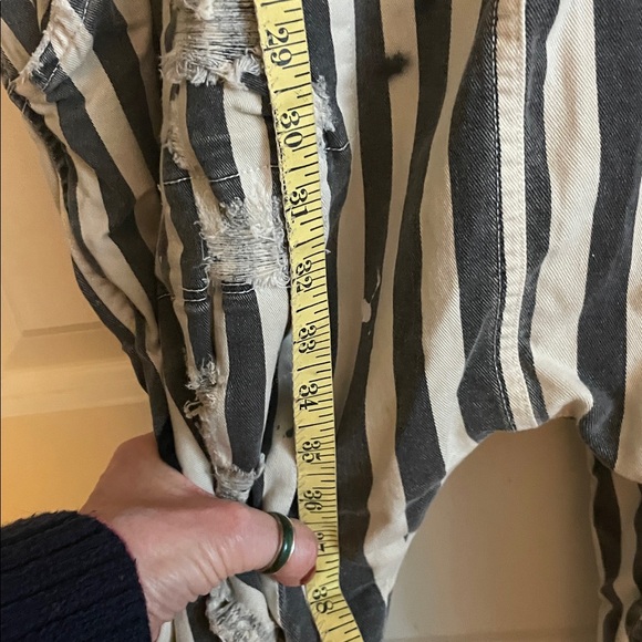 Striped Black and White Women's Jumpsuit - Picture 7 of 9